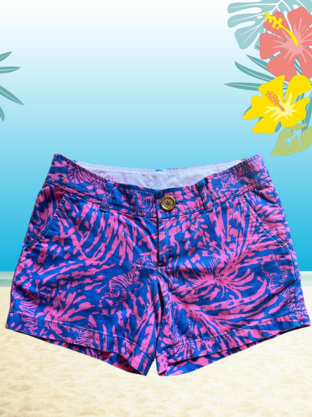 Lilly Pulitzer Animal Print The Callahan Short – Pink & Royal Blue